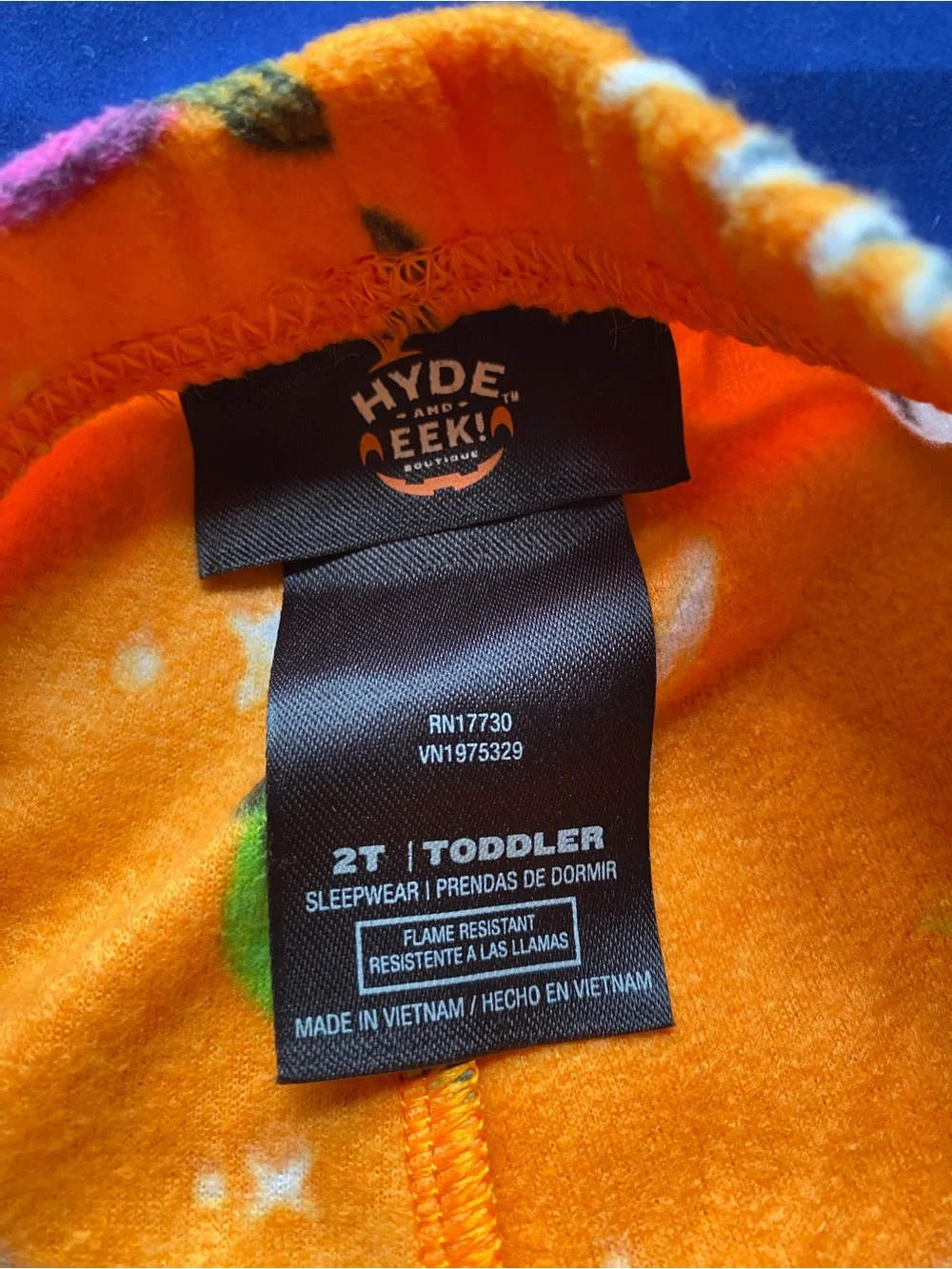 New Hyde & Eeks! Halloween Orange Ghost & Pumpkin Fleece Pajama Pants 2T